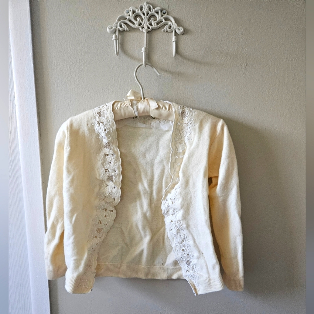 Vintage cropped wool cardigan